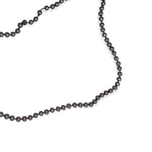Gunmetal Drk gray 34” knotted pearl type necklace.  Holiday necklace pearl